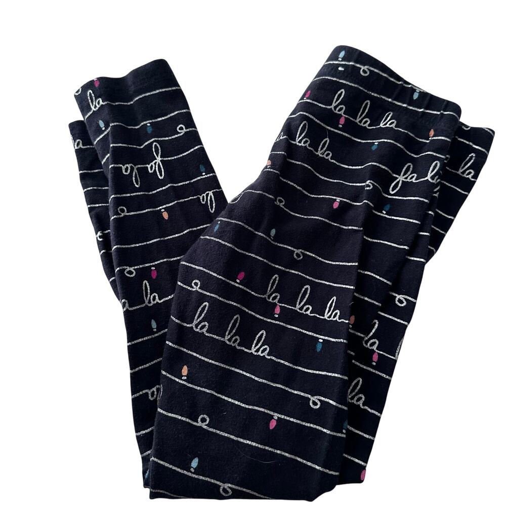 Kohl's Black Christmas Falala Leggings - Size 6